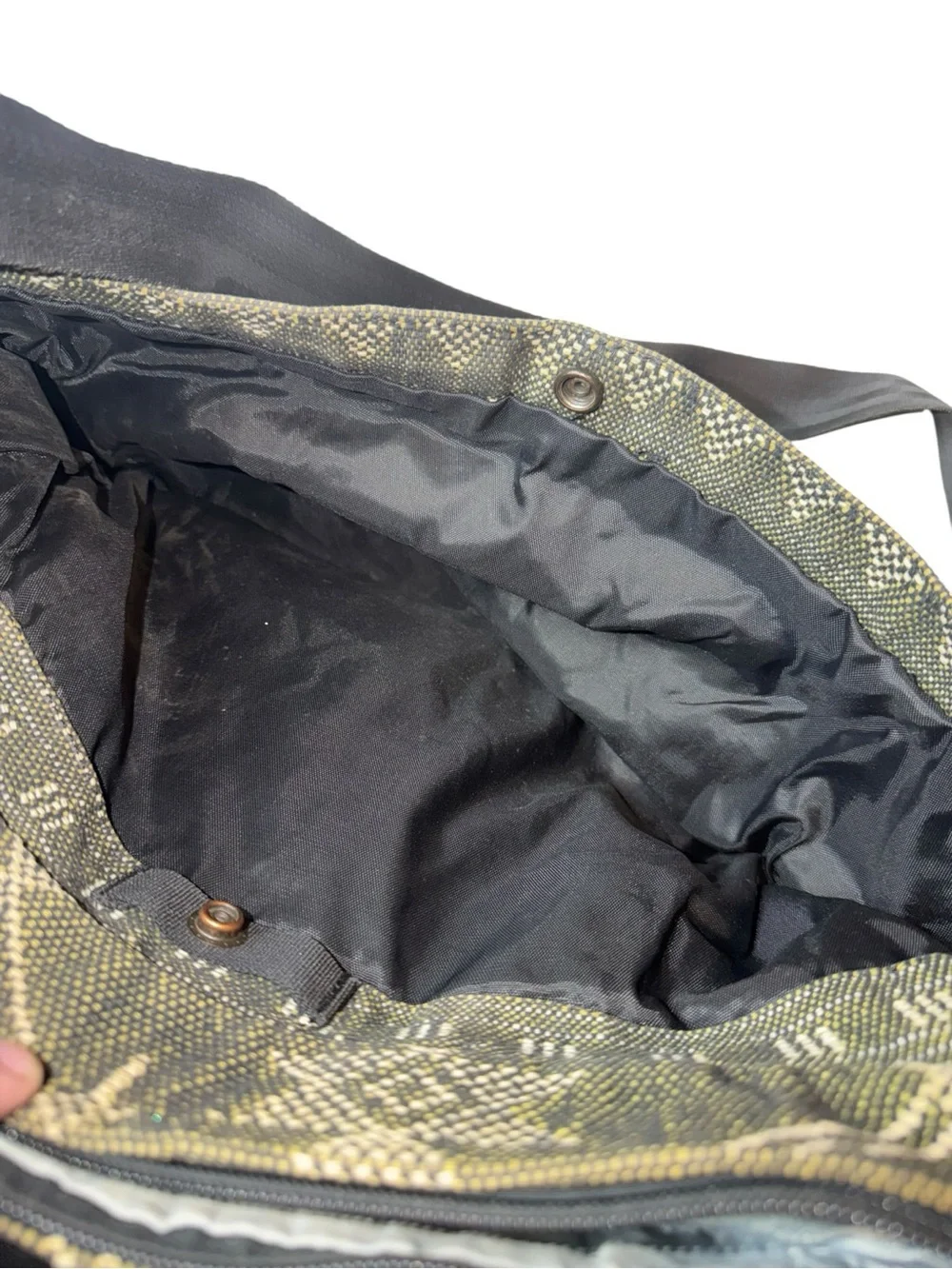 Men's Black Patterned Messenger Crossbody Bag